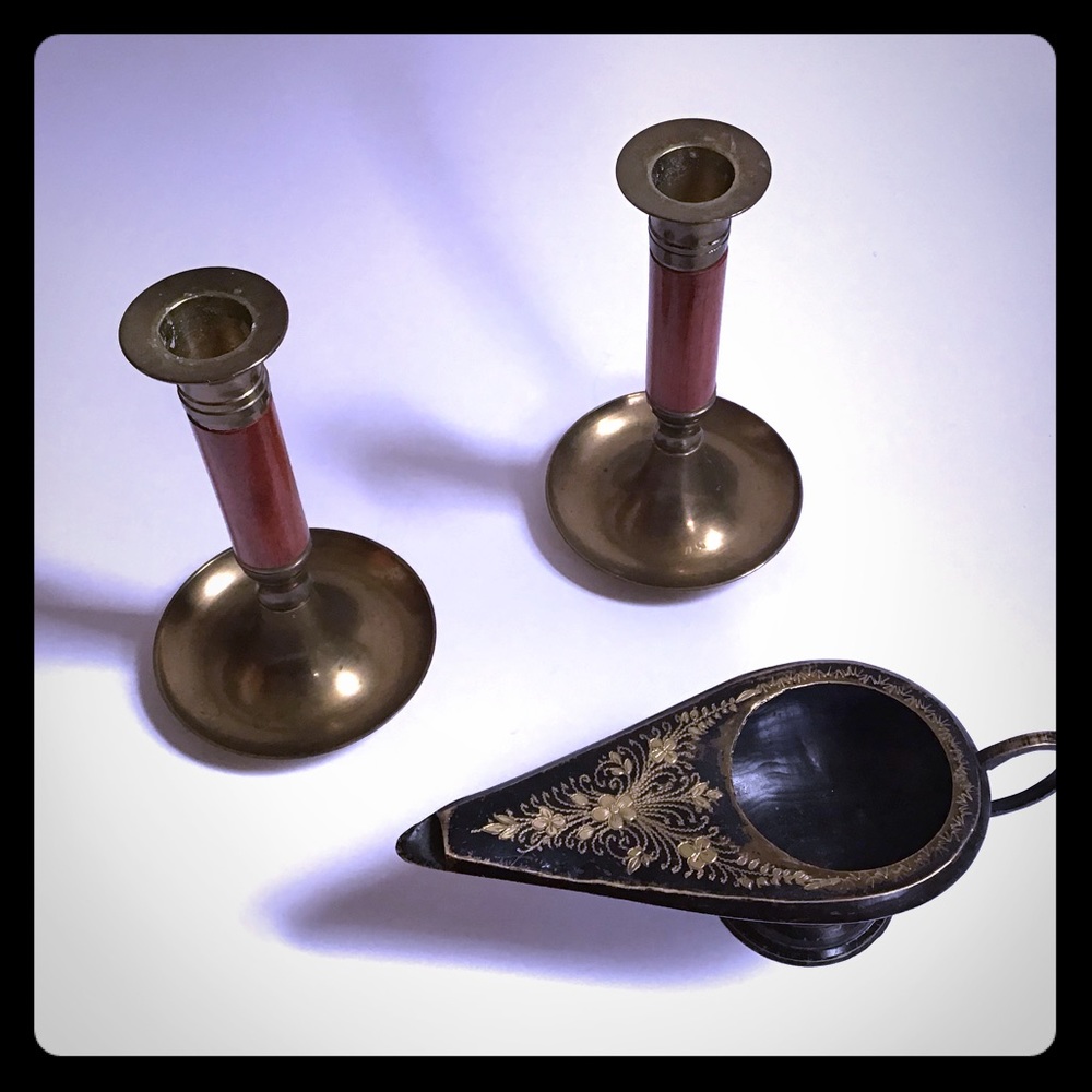 Brass boho candle sticks!